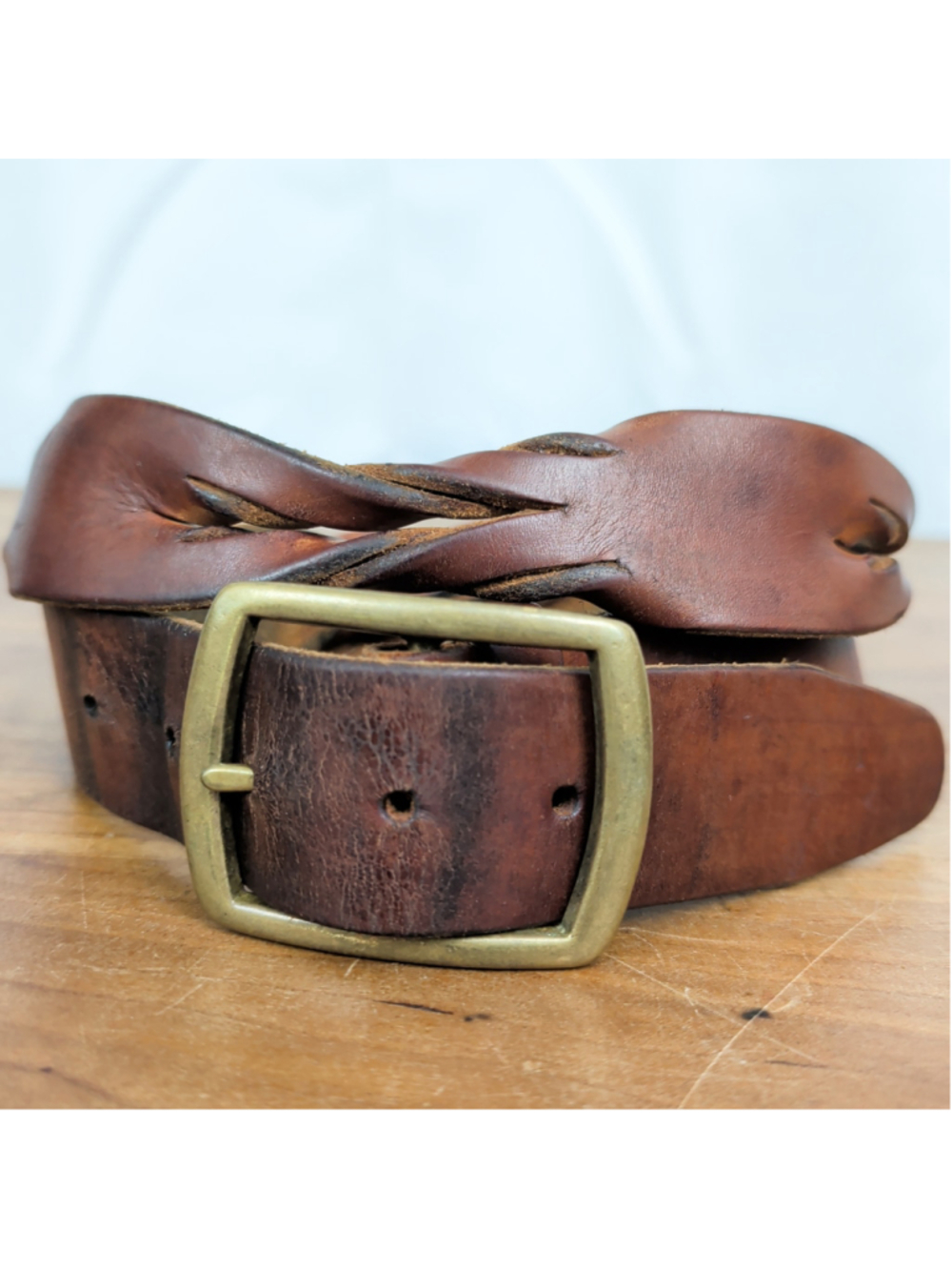 Vintage Gap One Piece Woven Leather Belt 34"